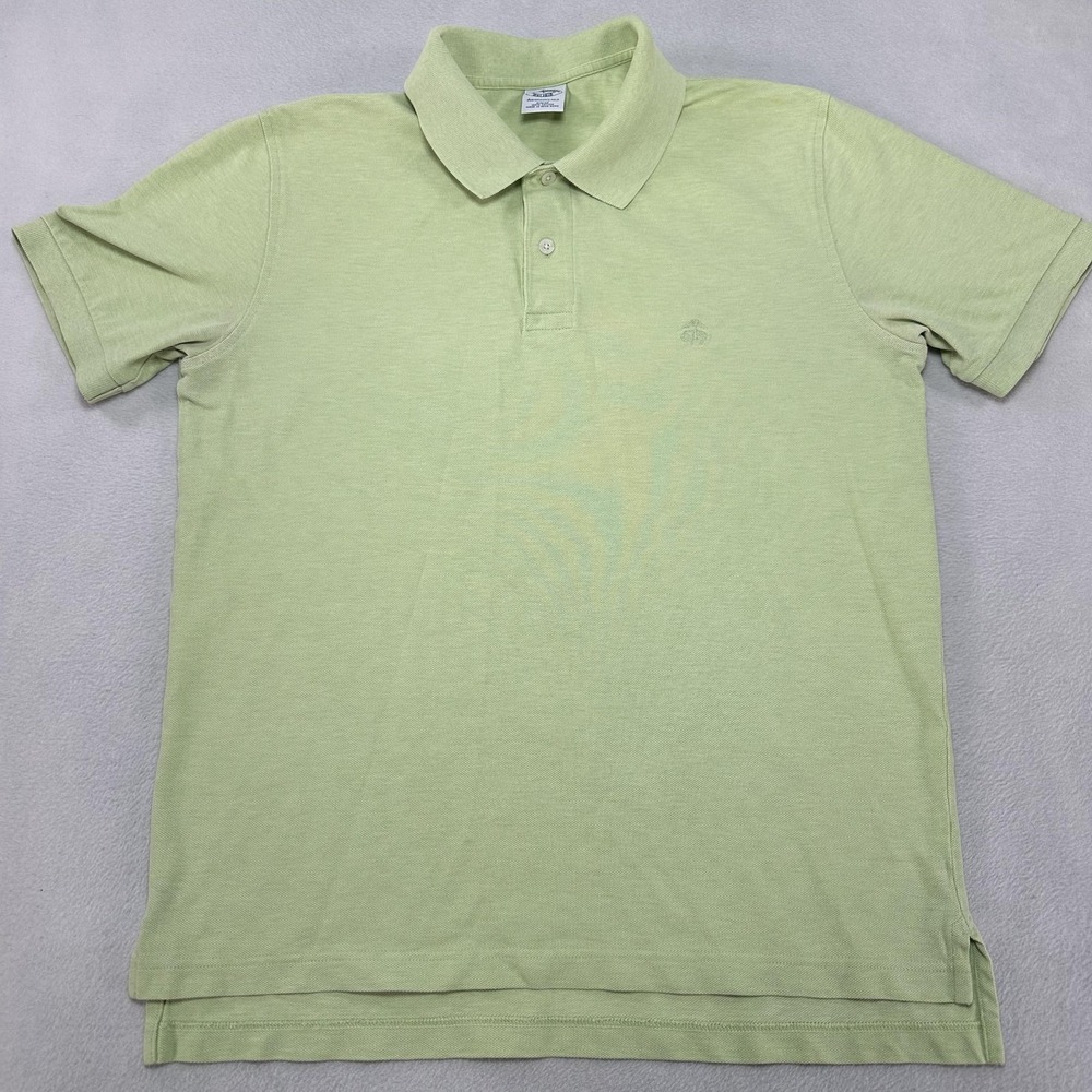 Vintage Brooks Brothers Polo Shirt Mens Large Green Performance Slim Fit Golf